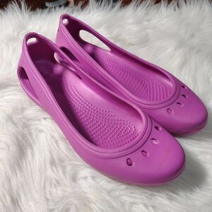 Crocs Flats Ballet Purple Pink Wmns Size 6